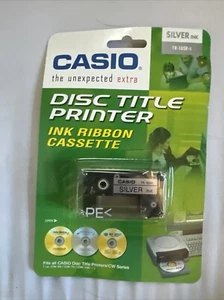 CASIO SILVER INK TR-18SR-s Disc Title Printer Ink Ribbon Cassette - Picture 1 of 9