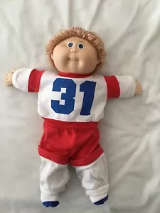 17” Vintage CPK Boy Doll Tan Hair, Blue Eyes, Sports Outfit - Picture 1 of 8
