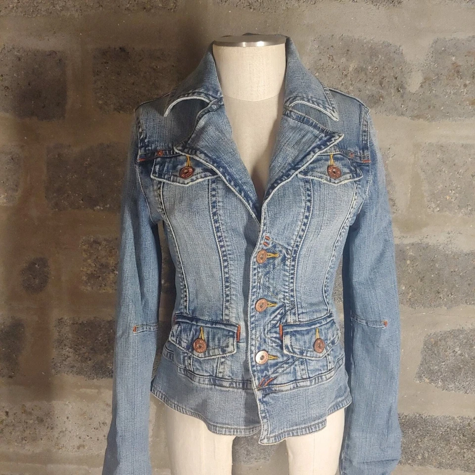 CHRISTOPHER BLUE sz S Jean Denim Jacket - Image 1 of 4