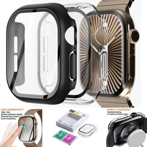 For Apple Watch Series 10 46/42mm Case Tempered Glass Screen Protector PC Cover - Picture 1 of 21