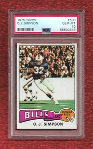 Topps #500 1975 O.J. SIMPSON PSA 10 GEMA COMO NUEVA POP 11 BILLETES DE LA CORTE USC HEISMAN - Imagen 1 de 1