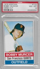 1976 HOSTESS # 123 BOBBY MURCER (RARE) SAN FRANCISCO S.F. GIANTS PSA 8 NM-MT