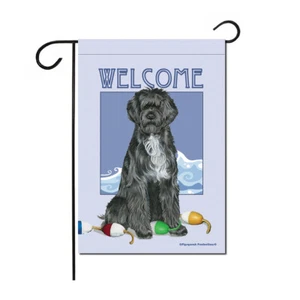 Portuguese Water Dog Portie Garden Flag Double Sided 12" x 17" - Picture 1 of 1