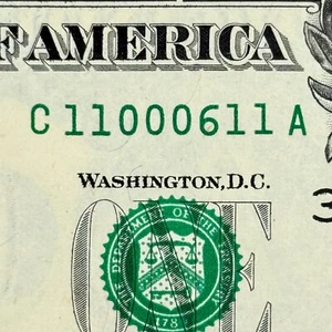 UNCIRCULATED Flipper 0s 1s 6 Low Sum Near Binary Rotator Dollar Fancy Serial - Bild 1 von 3