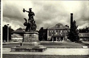 Poznań Posen Polen s/w AK ~1950/60 gelaufen Palmiarnia w parku Marcina Kasprzaka - Picture 1 of 2