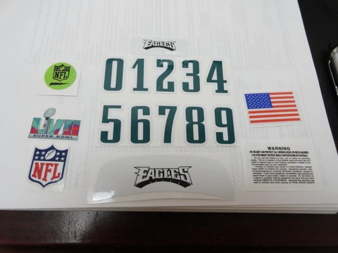 Philadelphia Eagles Super Bowl LVII (57) Decals for Full Size Football Helmet Cover