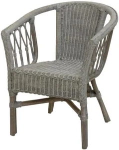 Stapelbarer Rattansessel, Stuhl/Bistro-Sessel Balkonsessel in der Farbe Grau - Bild 1 von 11