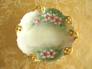 Antique Rosenthal Moliere Porcelain Dish Floral Scalloped Gold Gilt Ca.1891-1906 - Picture 1 of 7