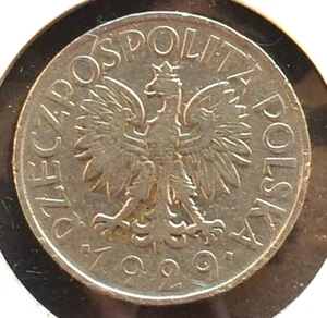 1929 ANTIQUE POLAND 1 ZLOTY SECOND REPUBLIC WORLD COIN (124) - Picture 1 of 2