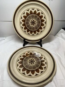 Vintage ROYAL CHINA OMEGASTONE Azteken SPEISETELLER 10-1/2" Hergestellt in den USA 2er Set - Bild 1 von 6
