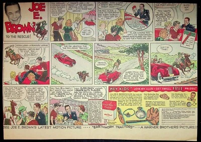 Joe E. Brown 1936 anuncio de cómic post copos de nuez de uva granos de levadura Fleischmann Foto 1 de 2