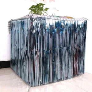 Decoration Table 275x74 cm Hawaii Party Skirt Foil Fringe Metallic Tinsel Skirt - Picture 1 of 19
