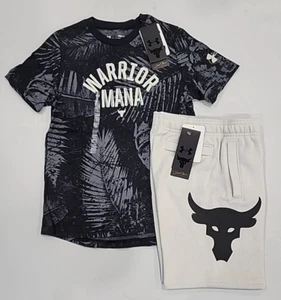 NEW Under Armour Project Rock T-Shirt Shorts Set Summer Clothing Lot Youth SMALL - Picture 1 of 5