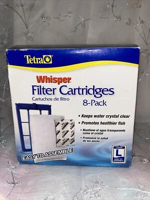 TETRA WHISPER DISPOSABLE FILTER CARTRIDGES UNASSEMBLED LARGE 8 PACK NOS - Image 1 of 4