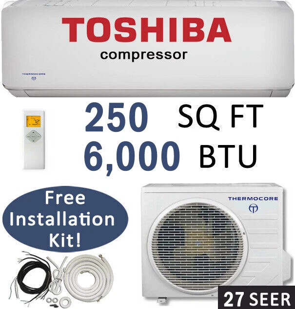 6000 - 7000 BTU 27 SEER Ductless Mini Split Air Conditioner HYPER Heat Pump WIFI - Image 1 of 4