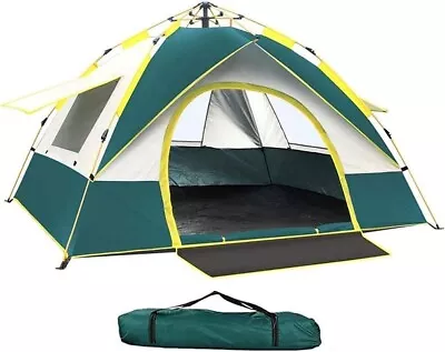 MARKENLOS Camping Zelt Kuppelzelt 3-4 Personen Pop up Zelt Automatik Wurfzelt Wasserdicht