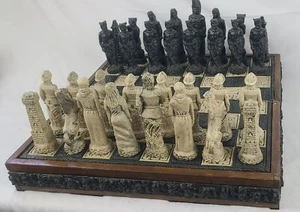 Handcrafted Mayan-Inspired Chess Set With Intricately Designed Resin Pieces - Picture 1 of 10