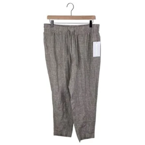 NUOVO Athleta Retreat 100% lino pantaloni alla caviglia alti in pirite marrone taglia media - Foto 1 di 7