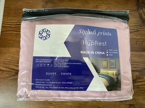 HYPREST Bettbezug Set Twin mit 2 Kissenbezügen stilvolle Drucke hellrosa Rouge 66x90 NEU - Bild 1 von 8