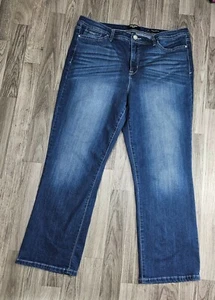 Nine West Damen Größe 16 Taylor Manschetten Nieten Denim blau Jeans Caprihose - Bild 1 von 10