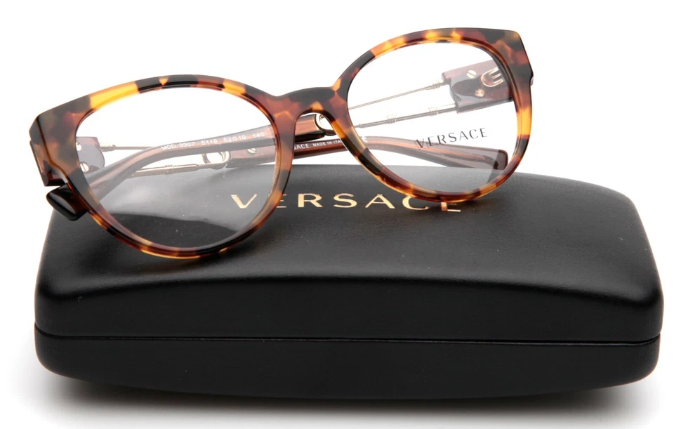 NEW VERSACE MOD.3307 5119 Havana EYEGLASSES FRAME 52-19-140mm B44mm Italy - Изображение 1 из 4