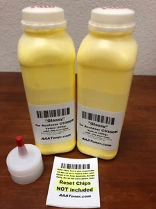 (200g x 2) Glossy Yellow Toner Refill for Epson Aculaser C9300, C9300N (READ) ! - Picture 1 of 3