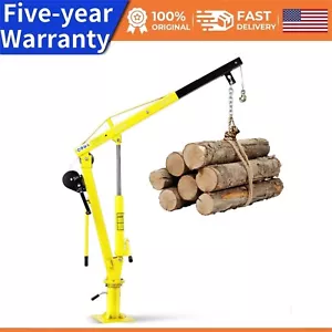 2000 Lbs Hydraulic Pickup Truck Crane Folding Truck Mounted Bed Crane Hand Winch - Picture 1 of 8