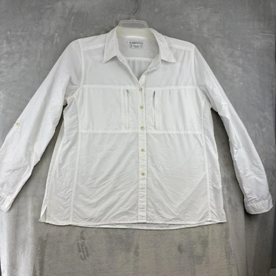 Рубашка женская ExOfficio размер XL белая BugsAway Halo с длинным рукавом на пуговицах легкая - Изображение 1 из 4