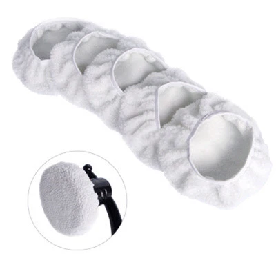 Buffer Polishing pad Cover Replacement 2pcs White With hanger ring For waxing - Image 1 of 4