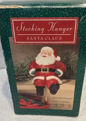 De colección Años 80 Sello Papá Noel Estante Cuidador Medias Gancho Decoración de Navidad Foto 1 de 4