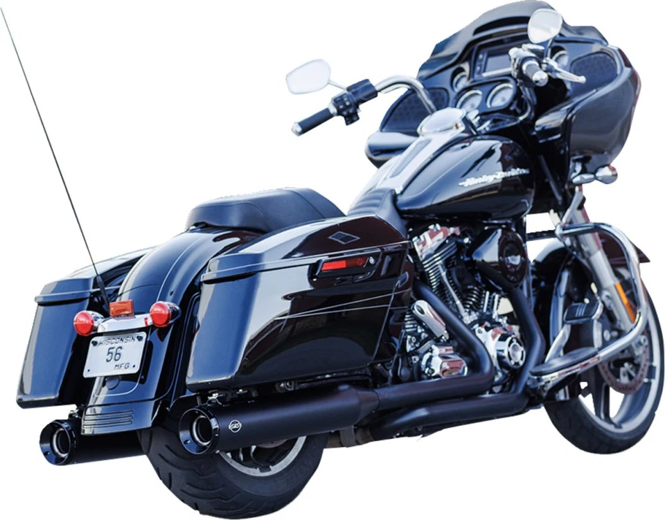S&S Cycle 550-1078 GNX 4.5in. Slip-On Mufflers - Guardian Black w/ Tuxedo Black - Image 1 of 1