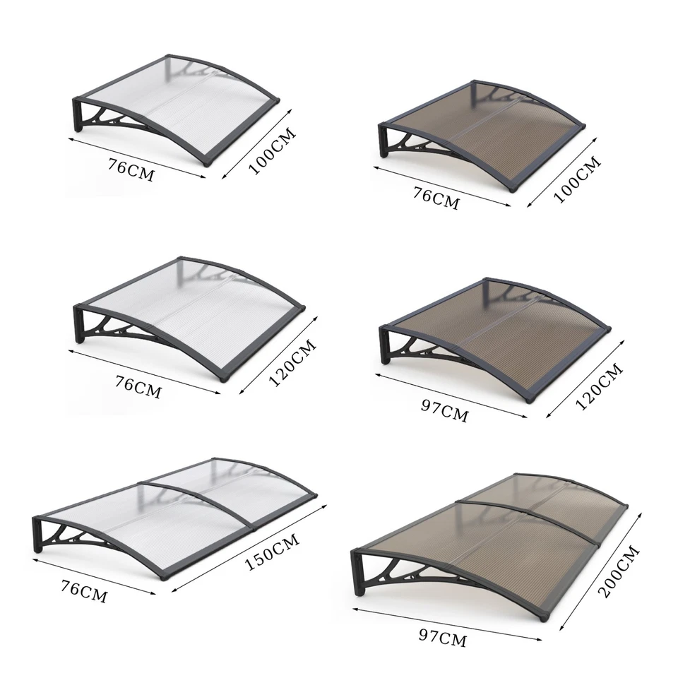 Window Awning Door Canopy Outdoor Awning Rain Shelter for Window Porch Clear - Image 1 of 4