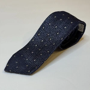 Vintage Christian Dior dunkelblau Dreieck geometrische 100 % Seide Krawatte 54,5” x 3” - Bild 1 von 4