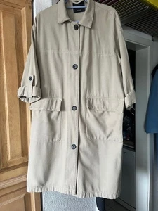 PULL & BEAR: LÄSSIGER KASTIGER ÜBERGANGSMANTEL IN HELLEM KHAKITON GR. M (40/42) - Bild 1 von 8