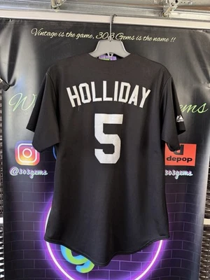 Camiseta deportiva de béisbol auténtica de Matt Holliday #5 de los Colorado Rockies visitante MLB Foto 1 de 4