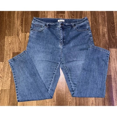 Orvis 牛仔裤女式 14 码蓝色水洗舒适弹力休闲经典 — 第 1/4 张图片