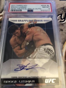 BROCK LESNAR AUTO #/25/PSA 8/ 2011 Topps UFC Moment of Truth Elite Skills Auto - Picture 1 of 4