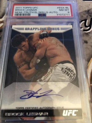 BROCK LESNAR AUTO #/25/PSA 8/ 2011 Topps UFC Moment of Truth Elite Skills Auto - Image 1 of 4