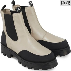 COUGAR WOMEN NIB $160 SHANI WATERPROOF CREAM LEATHER CHELSEA BOOT. SIZE 9M - Picture 1 of 11