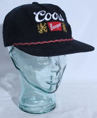Sombrero Coors Banquete Pana Snapback Cuerda Retro Estilo Años 90’s Azul Marino Rojo Foto 1 de 4