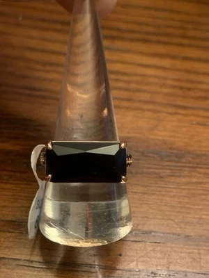 Bomb Party Ring Size 8 RG51644 Deco Dreaming Black Onyx CZ On Rose Gold Plating  - Image 1 of 4