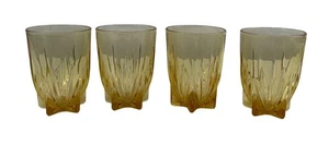 Federal Glass Star Amber 8 Oz Flat Tumbler Set of 4 - Picture 1 of 13