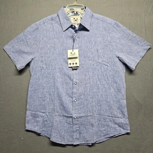 report collection mens button up linen/ cotton shirt size L - Picture 1 of 9