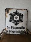 Altes Emailleschild Polizeibehörde Preußen 
