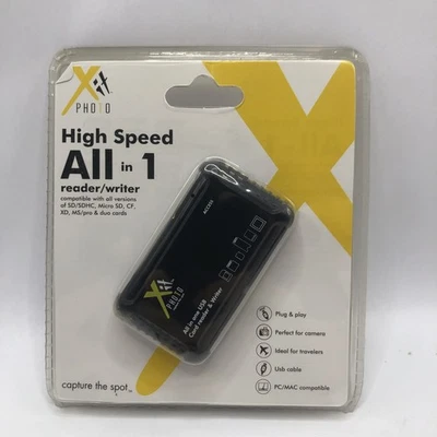 xIt Photo High Speed All in 1 Card Reader Writer XTALLCR1 USB SD XD MS CF SDCH - Image 1 of 3
