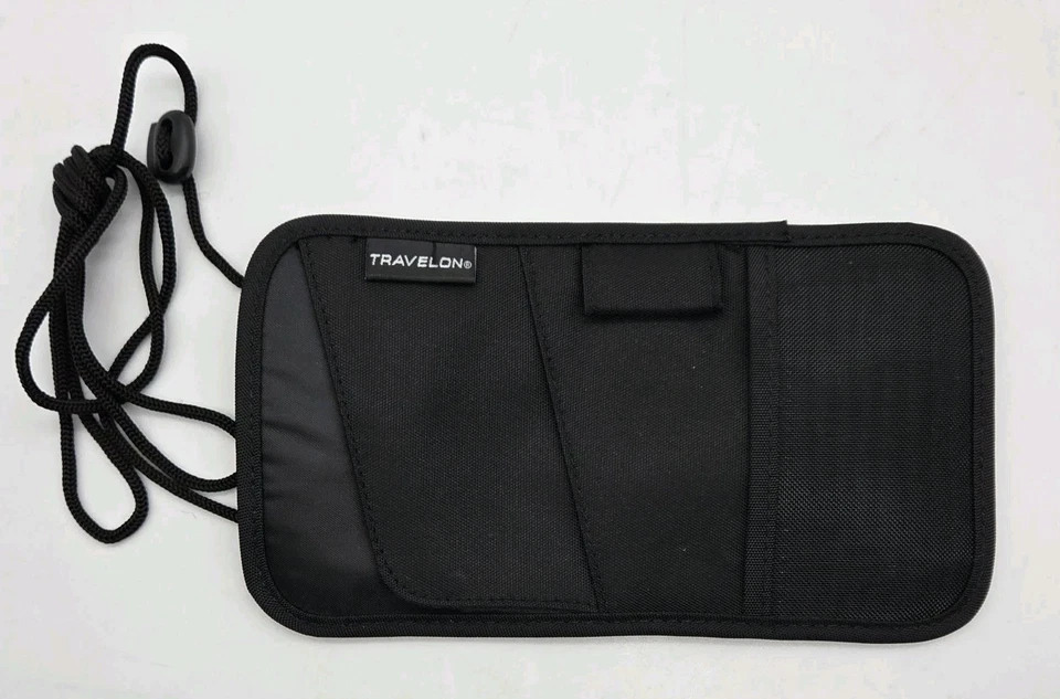 Travelon Id Passport Holder Neck Wallet Travel Pouch Unisex Black Keep Safe - Image 1 of 4