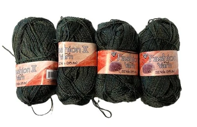 Lote de 4 madejas Fashion II hilo verde brillante más bonito que en las fotos Foto 1 de 3