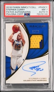2018 Immaculate Stephen Curry Acetate Patch Auto /25 PSA 7 POP1 No Higher! - Picture 1 of 2