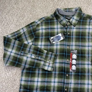 NEU Eddie Bauer Flanellhemd mit Knopfleiste Herren Größe XL Green Mountain Langarm - Bild 1 von 16
