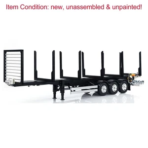 RC 3Axle 1/14 Pole Tractor Timber Truck Flatbed Semi Trailer Vehicles KIT Model - Picture 1 of 12